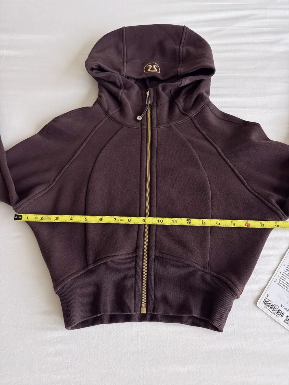 lululemon Scuba Full-Zip Cropped Hoodie Espresso/Gold Size 2 NWOT